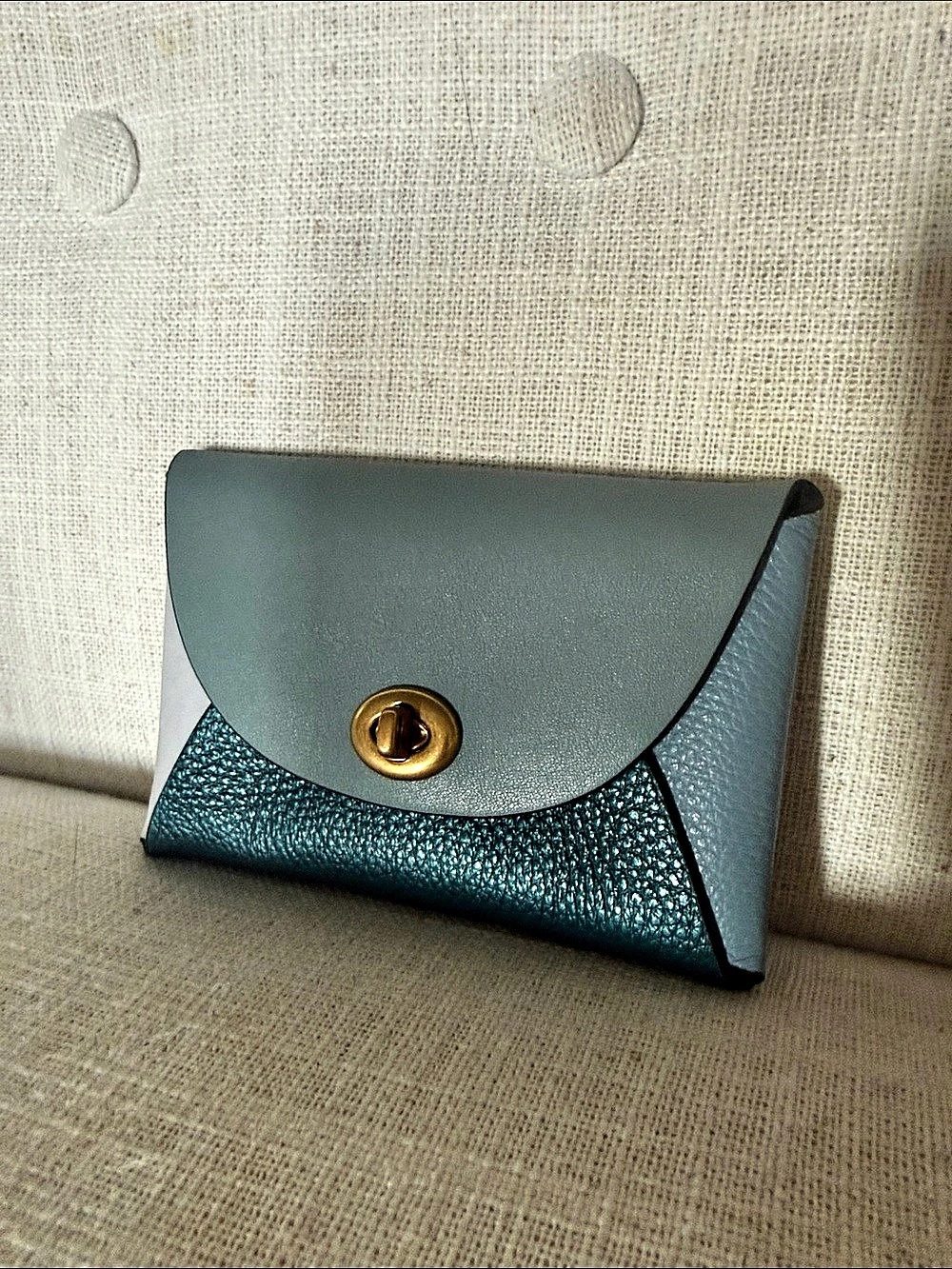 COACH Re-Loved Blue Leather Wallet